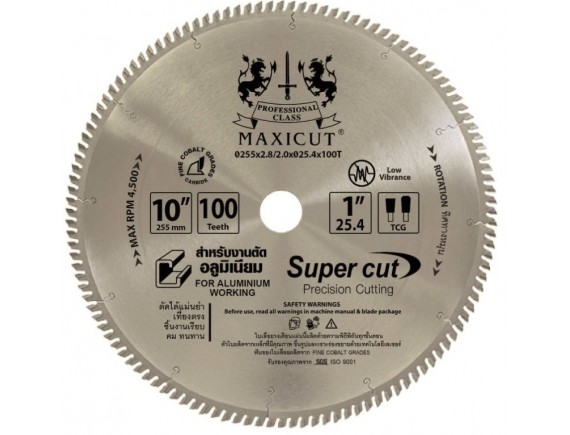 ใบเลื่อยวงเดือนตัดอลูมิเนียม TCG 10”x100T MAXICUT สีน้ำเงิน